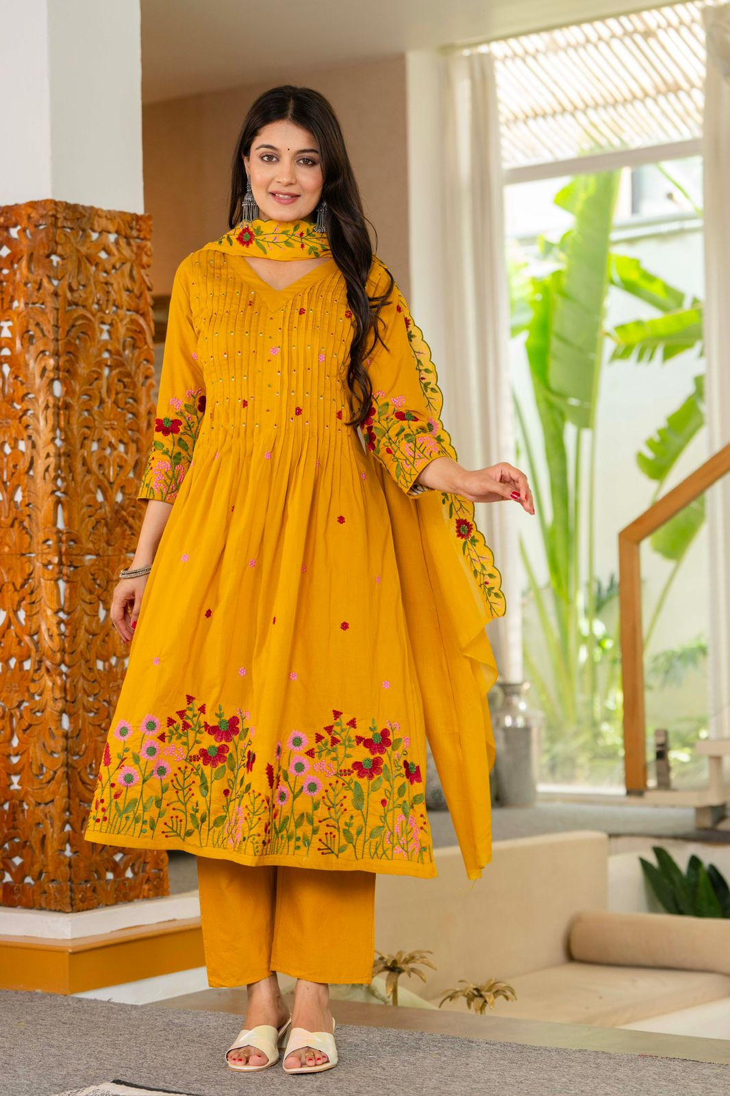 Maverick Fusion Embroidered Cotton Kurta Set
